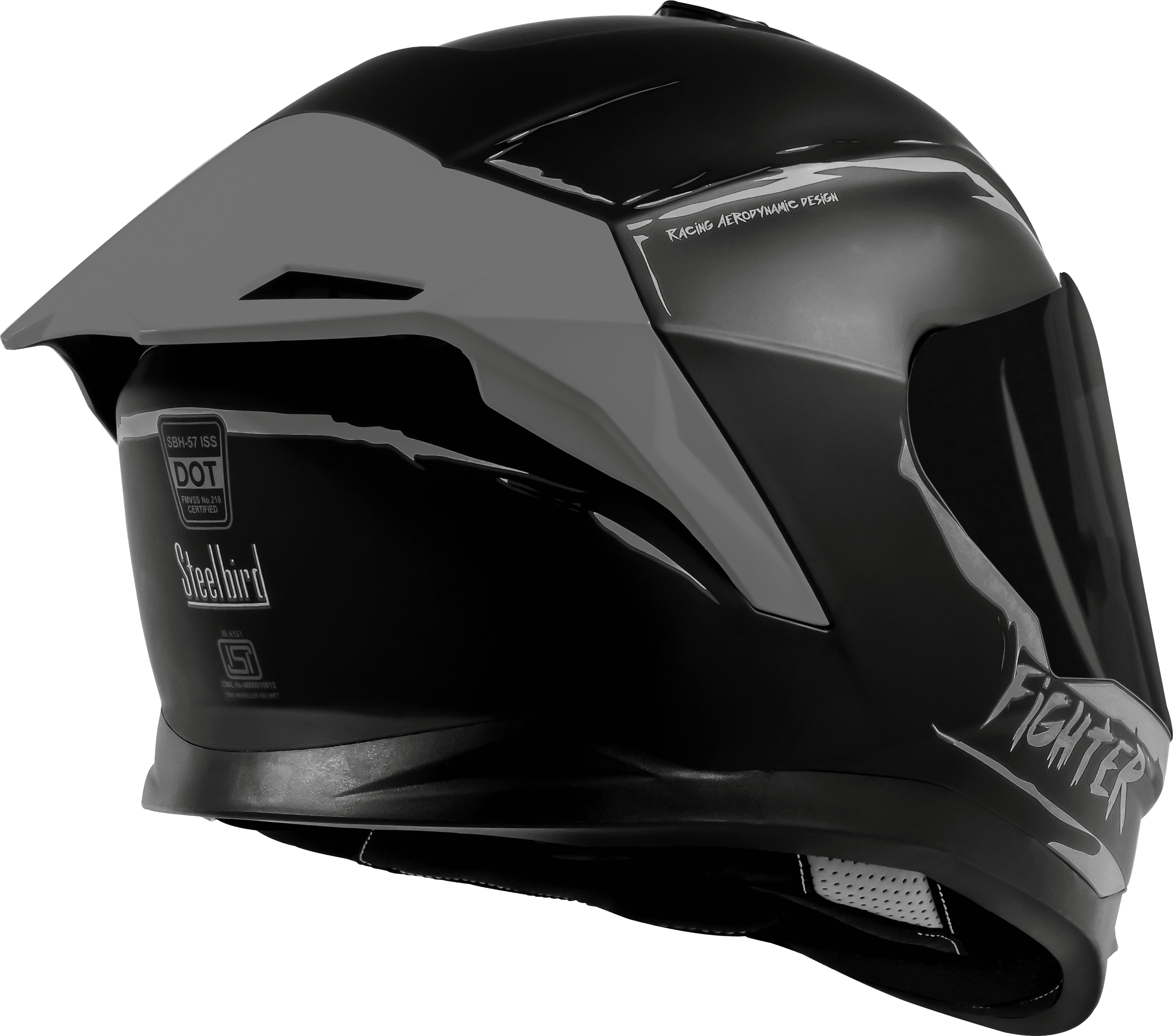 SBH-57 ISS SILVER FIGHTER F2 GLOSSY BLACK WITH SILVER